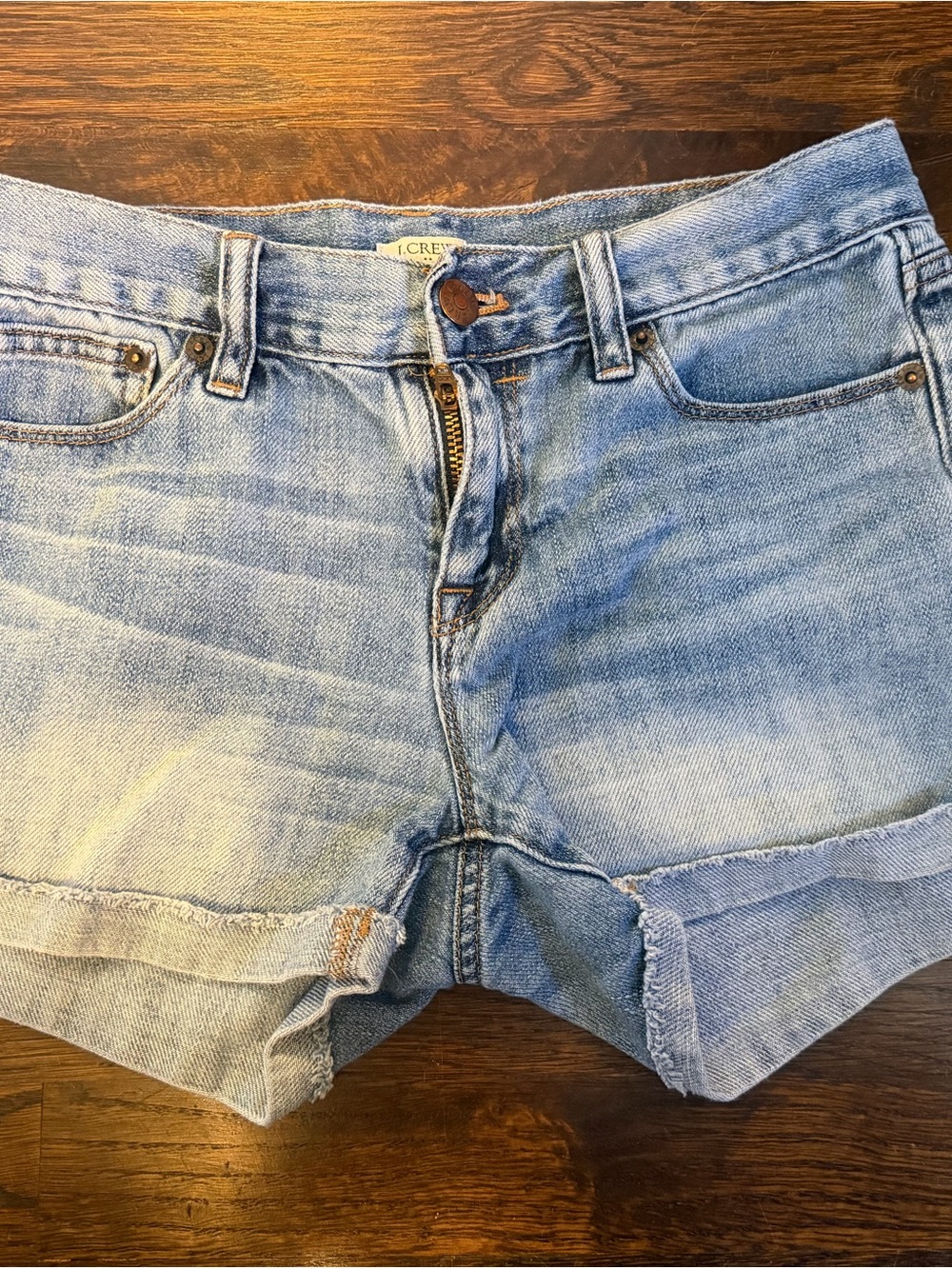 J. Crew Light Wash Rolled Hem Denim Shorts